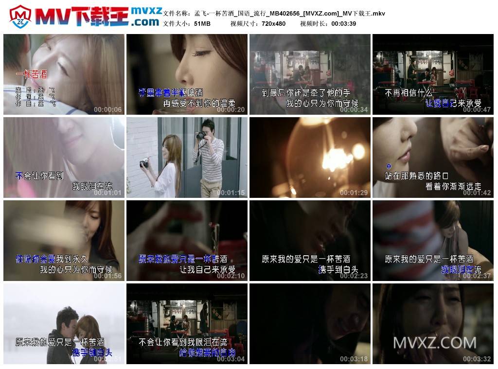 孟飞-一杯苦酒_国语_流行_MB402656